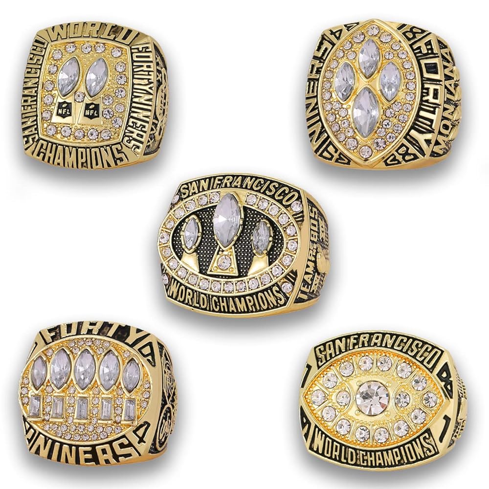 5Pcs 49ers Championship Rings,San Francisco Football Gear
